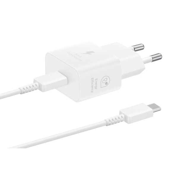 Cargador viaje 25w blanco con cable