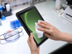 Galaxy Tab Active5 limpieza con productos desinfectantes